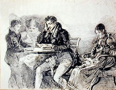 Wieczór w (pióro i atrament na papierze) autorstwa John Harden