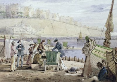 Brighton Beach, Sussex, 1844 (toaleta na papierze) autorstwa John Harden