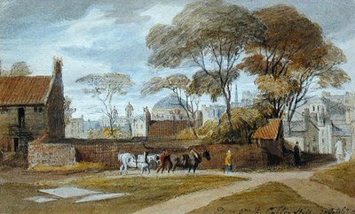 Calton Hill, Edynburg - The Register House (akwarela na papierze) autorstwa John Harden
