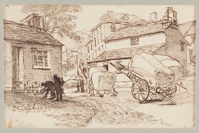 Wozy w Ambleside, Cumbria, 1823 r. autorstwa John Harden
