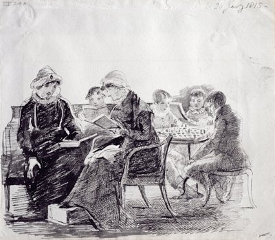 Koncentracja, 1815 (pióro i atrament na papierze) autorstwa John Harden