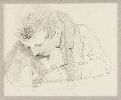 Mężczyzna piszący, 1825 autorstwa John Harden