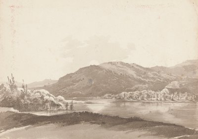 Grecian Lodge pana Curwena, jezioro Windermere (wc na papierze) autorstwa John Harden