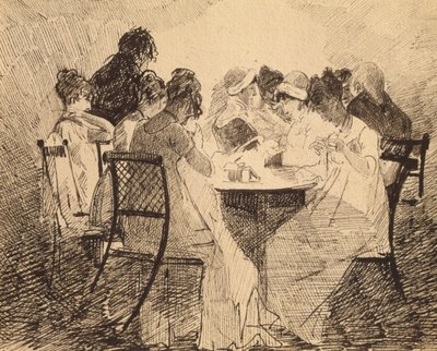 Impreza w Dublinie, 1809 (pióro i atrament na papierze) autorstwa John Harden