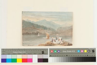 Piknik w Windermere w kierunku Brathay (wc na papierze) autorstwa John Harden