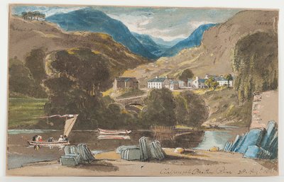 Клапперсгейт дэх шифер боомт, 1817 (цаасан дээрх ариун цэврийн өрөө)поли autorstwa John Harden