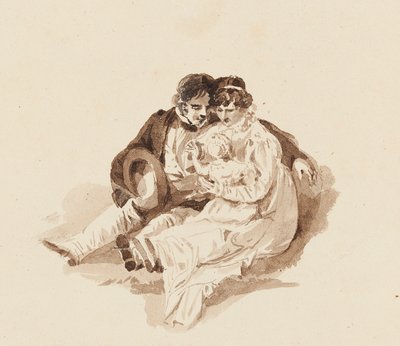 Tom & Christine z dzieckiem (wc na papierze) autorstwa John Harden