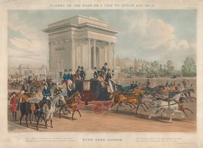 Sceny w drodze, czyli wycieczka do Epsom iz powrotem, Hyde Park Corner autorstwa John Harris