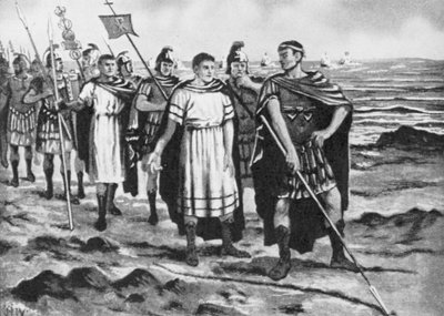 Konstantyn wytyczający granice nowej stolicy (litografia) autorstwa John Harris Valda
