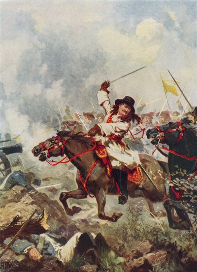 Fryderyk Wilhelm, Wielki Elektor, w Fehrbellin autorstwa John Harris Valda