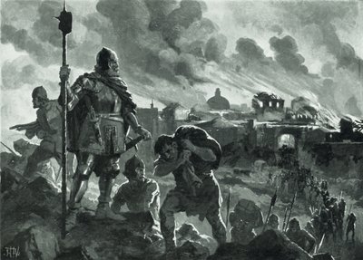 Iwan Czarny podpala Żabiaka, 1484 autorstwa John Harris Valda