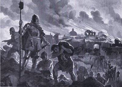 Iwan Czarny podpala Zhabliak 1484, z Historii narodów Hutchinsona (tom 4), opublikowanej przez Hutchinsona, c. 1920 (lito) autorstwa John Harris Valda