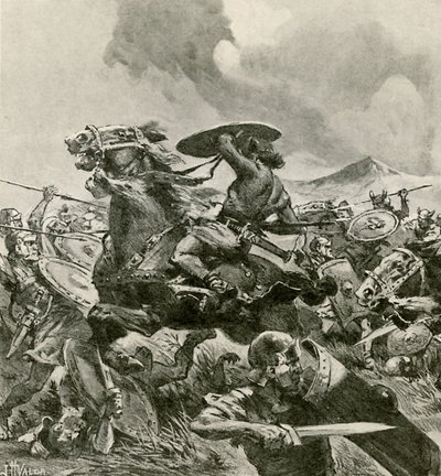 Rzymianie walczą z armią Hannibalów autorstwa John Harris Valda