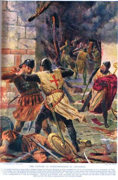 Zdobycie Konstantynopola przez krzyżowców autorstwa John Harris Valda
