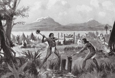 Fundacja miasta Meksyk (litografia) autorstwa John Harris Valda