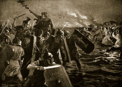 Rzymski atak na Anglesey autorstwa John Harris Valda