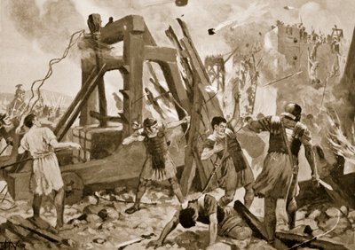 Oblężenie Akwilei, 238 ne, ilustracja z „Historia Narodów Hutchinsona”, 1915 autorstwa John Harris Valda