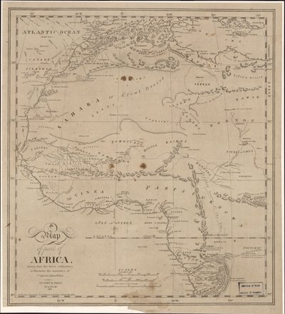Mapa części Afryki - narysowana przez najnowsze władze w celu zilustrowania narracji kapitana Jamesa Rileya LOC 2009583840 autorstwa John Hartshorne