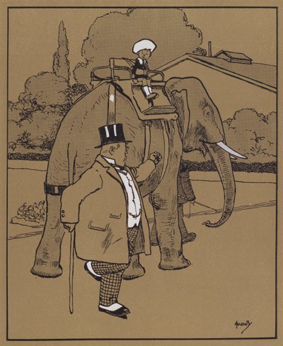 „Nazwał słonia głupią bestią, czy coś” (kolor lito) autorstwa John Hassall