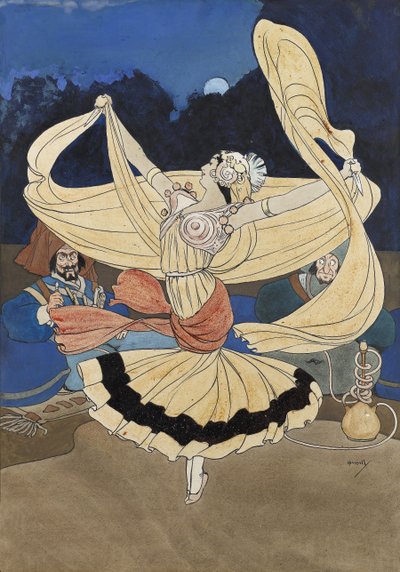 Tancerka Nóż (gwasz) autorstwa John Hassall