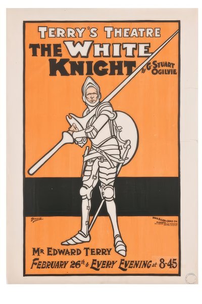 "Teatr Terrys. Biały rycerz" / J. Hassall / Plakat, 1898 autorstwa John Hassall
