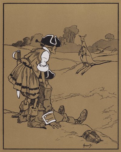 Odkrycie kangura (kolor lito) autorstwa John Hassall