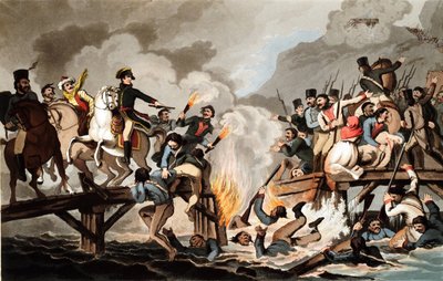 Napoleon I i armia francuska przekraczają Berezynę w listopadzie 1812 r. autorstwa John Hassell