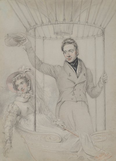 George Graham i jego żona Margaret podczas lotu balonem, Londyn, 1823 r autorstwa John Hayter