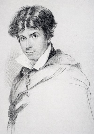 James Henry Leigh Hunt (1784-1859), lat 44, grawerowane przez Henri Meyera (1844-99) z książki „Życie Charlesa Lamba, tom I” E.V Lucasa, wydanej w 1905 r. autorstwa John Hayter