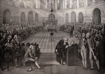 The Irish House of Commons, AD 1790, College Green, Dublin, z "The Illustrated London News", 4 października 1886 r. autorstwa John Hayter