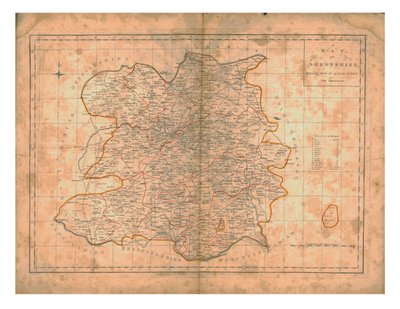 Mapa Shropshire, c1788 autorstwa John Haywood