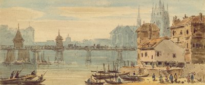 Bazylea, ok. 1807 (toaleta i długopis i atrament na papierze) autorstwa John Henderson