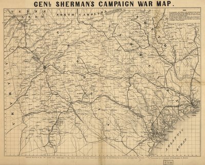 Mapa kampanii wojennej gen. Shermana. LOC 99447285 autorstwa John Henry Bufford