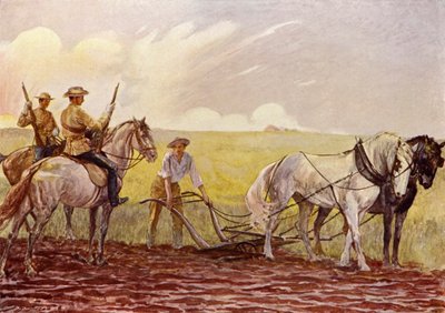 Canadian Mounted Police (litografia kolorowa) autorstwa John Henry Frederick (after) Bacon