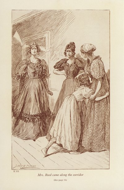 Ilustracja do książki Jane Eyre autorstwa Charlotte Bronte (litografia) autorstwa John Henry Frederick (after) Bacon