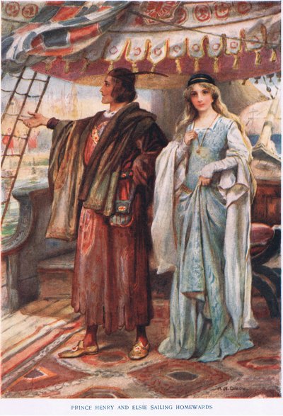 Książę Henryk i Elsie żeglują do domu autorstwa John Henry Frederick Bacon