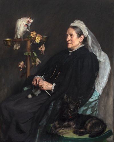 Stara dama i jej zwierzęta, pozowane przez panią William Sommerville autorstwa John Henry Lorimer