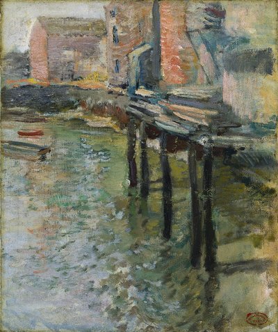 Opuszczone nabrzeże (Stary młyn w Cos Cob) autorstwa John Henry Twachtman