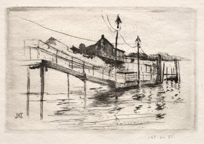 Kładka dla pieszych, Bridgeport, Connecticut. autorstwa John Henry Twachtman