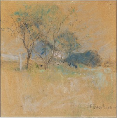 Dom i drzewo autorstwa John Henry Twachtman