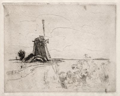 Młyn i chwasty, Holandia. autorstwa John Henry Twachtman