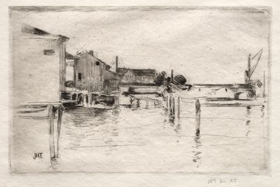 Dok, Bridgeport, Connecticut. autorstwa John Henry Twachtman