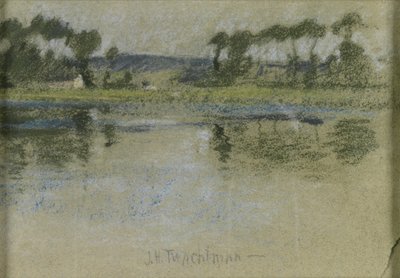 Drzewa po drugiej stronie rzeki autorstwa John Henry Twachtman