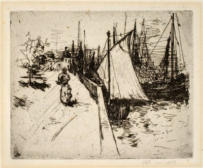 Kobieta na nabrzeżu, Honfleur autorstwa John Henry Twachtman