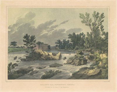 Tama Bollinga, Petersburgh, Wirginia autorstwa John Hill, after Joshua Shaw