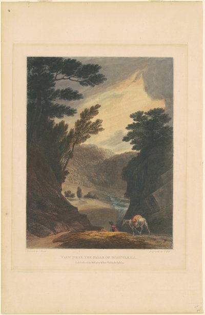 Zobacz w pobliżu wodospadów Schuylkill autorstwa John Hill, after Joshua Shaw