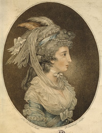 Fryzura angielska, wyryta przez Francesco Bartolozzi (1727-1815) (rycina kolorowa) autorstwa John Hodges Benwell