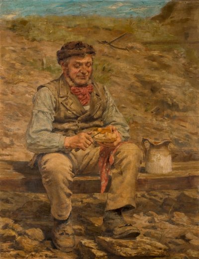 Robotnik jedzący lunch, 1886-87 autorstwa John Hodgson Campbell