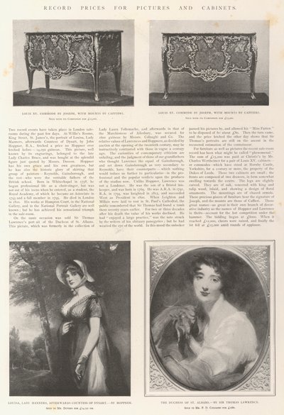 Rekordowe ceny obrazów i szafek autorstwa John Hoppner