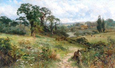 Jezioro Shiplake na Tamizie z Wargrave Hills olej na płótnie autorstwa John Horace Hooper